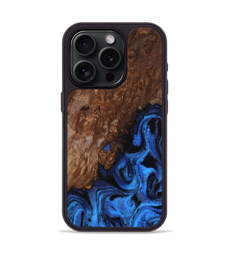 iPhone 15 Pro Wood Phone Case - Loyd (Blue, 812016)