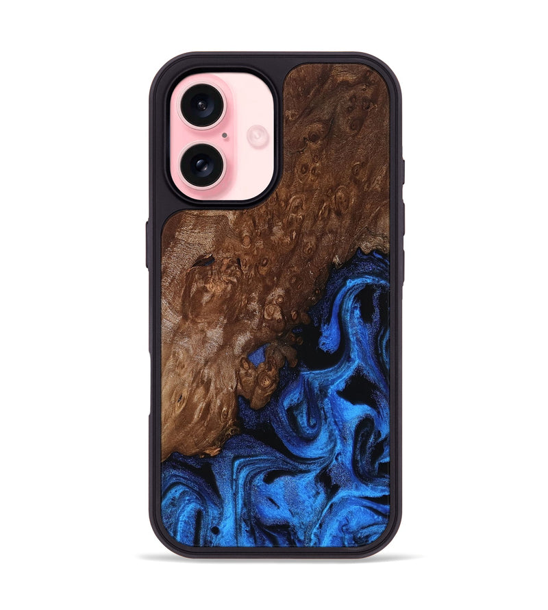iPhone 16 Wood Phone Case - Loyd (Blue, 812016)