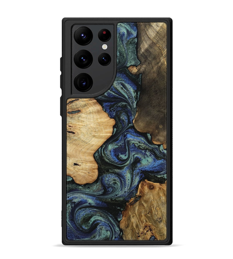 Galaxy S22 Ultra Wood Phone Case - Devyn (Blue, 812020)