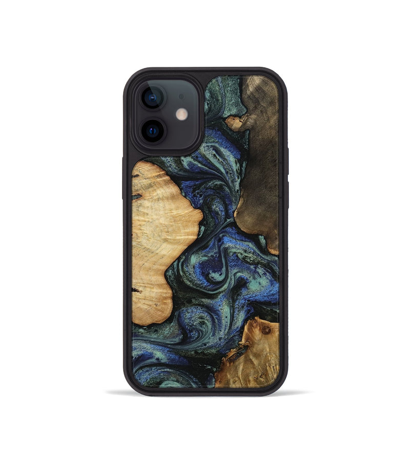iPhone 12 mini Wood Phone Case - Devyn (Blue, 812020)
