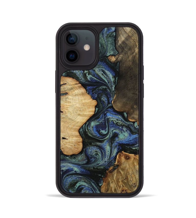 iPhone 12 Wood Phone Case - Devyn (Blue, 812020)