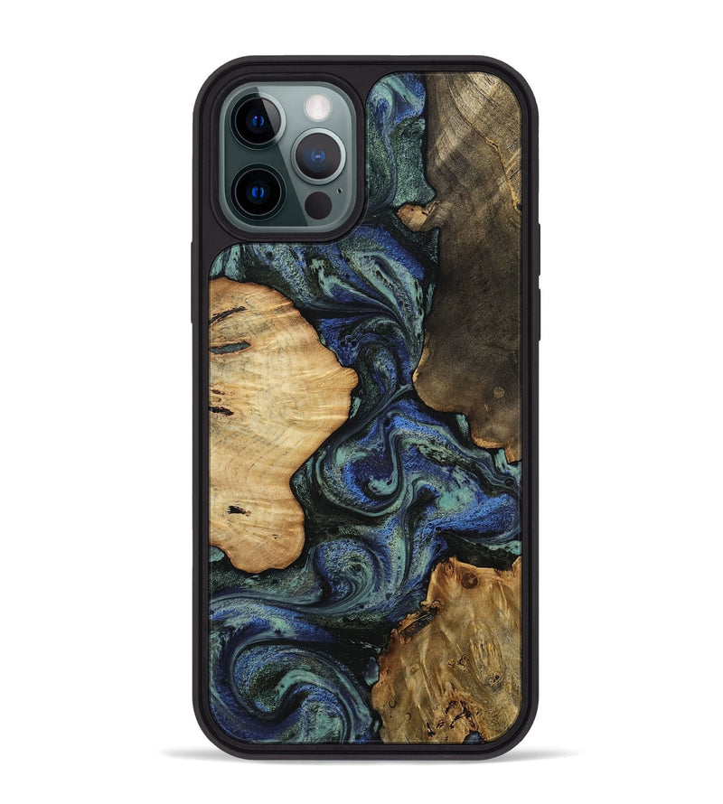 iPhone 12 Pro Max Wood Phone Case - Devyn (Blue, 812020)