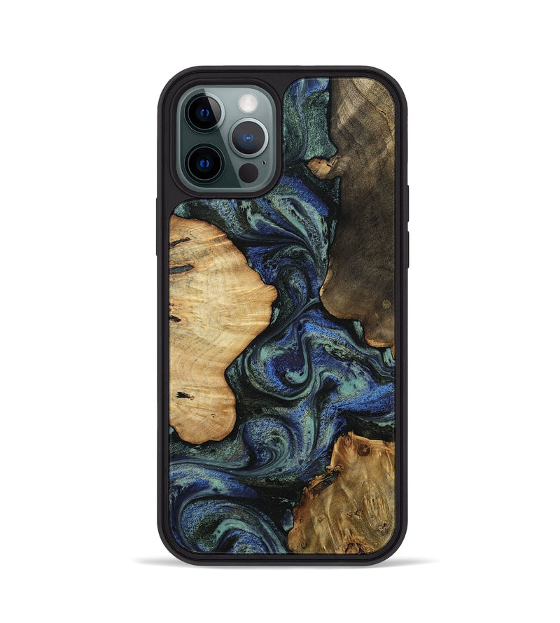 iPhone 12 Pro Wood Phone Case - Devyn (Blue, 812020)