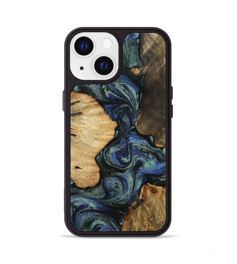 iPhone 13 Wood Phone Case - Devyn (Blue, 812020)