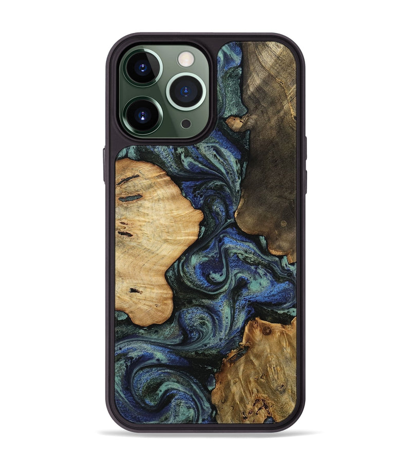iPhone 13 Pro Max Wood Phone Case - Devyn (Blue, 812020)