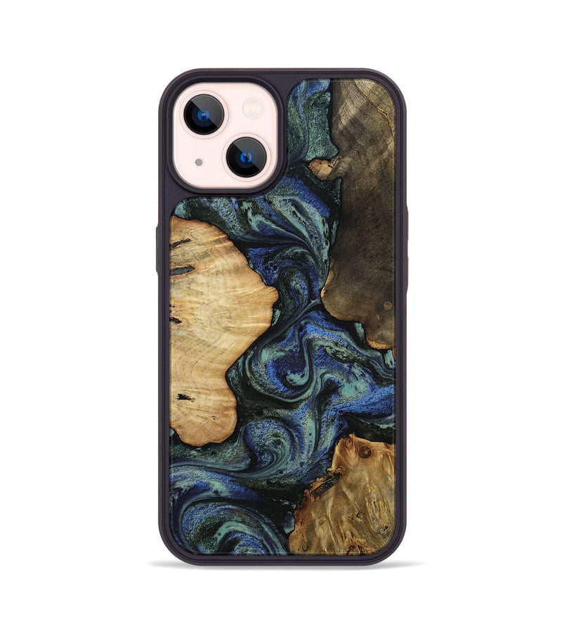 iPhone 14 Wood Phone Case - Devyn (Blue, 812020)