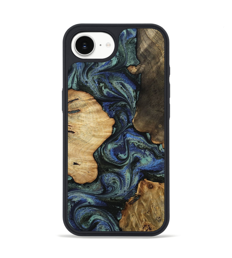 iPhone 16e Wood Phone Case - Devyn (Blue, 812020)
