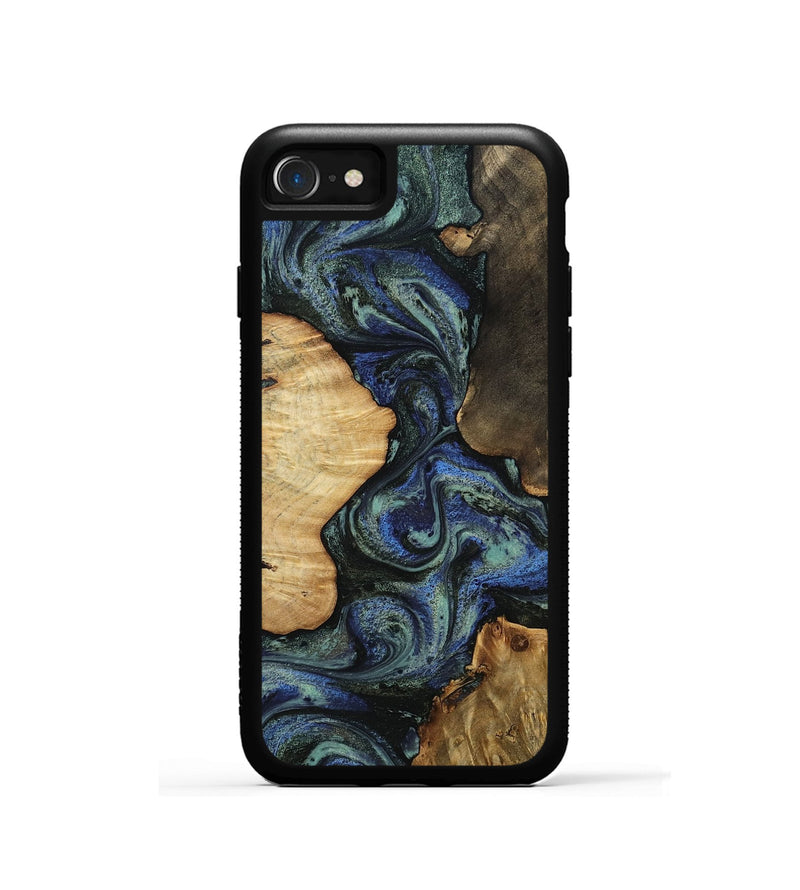 iPhone SE Wood Phone Case - Devyn (Blue, 812020)
