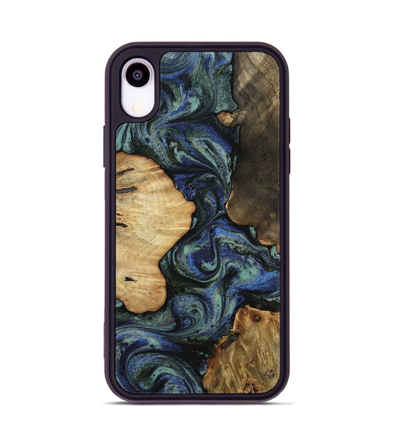 iPhone Xr Wood Phone Case - Devyn (Blue, 812020)