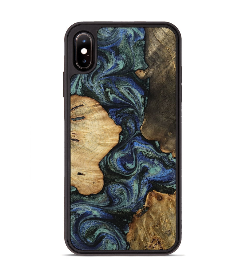 iPhone Xs Max Wood Phone Case - Devyn (Blue, 812020)