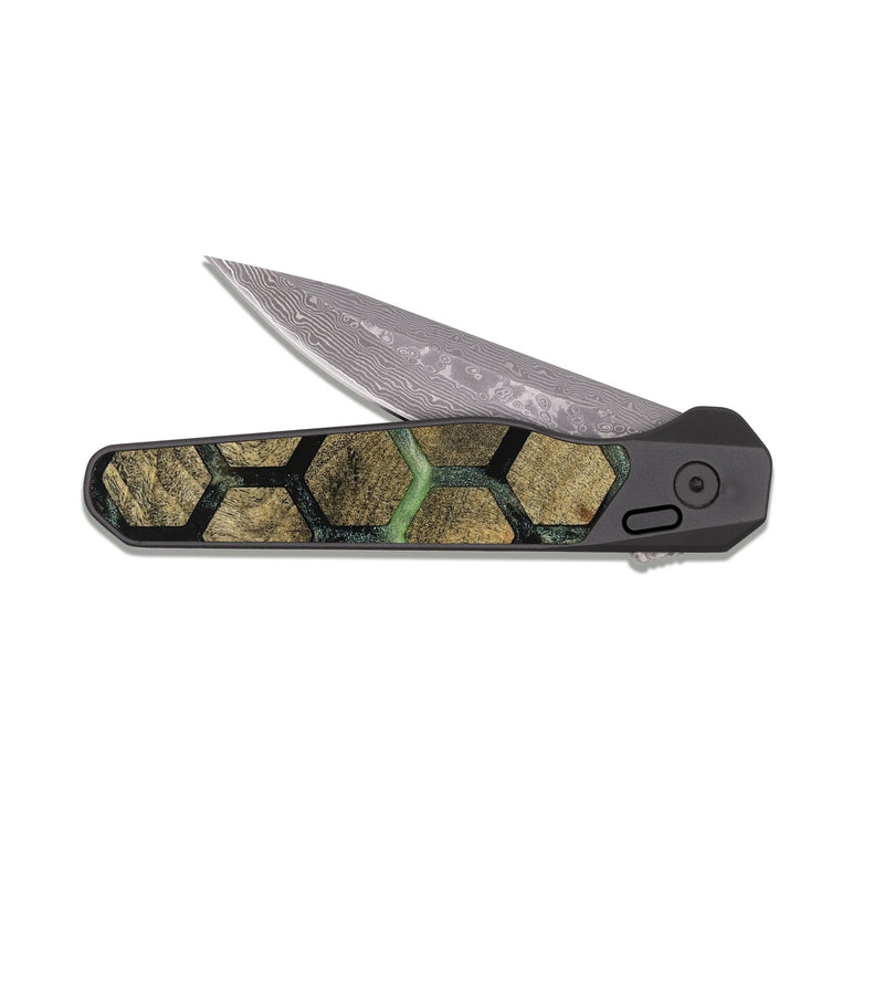 EDC Dark Damascus Wood Pocket Knife - Amiri (Pattern, 812030)
