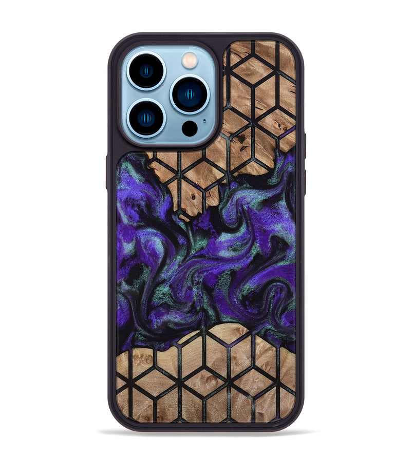 iPhone 14 Pro Max Wood Phone Case - Solomon (Pattern, 812041)