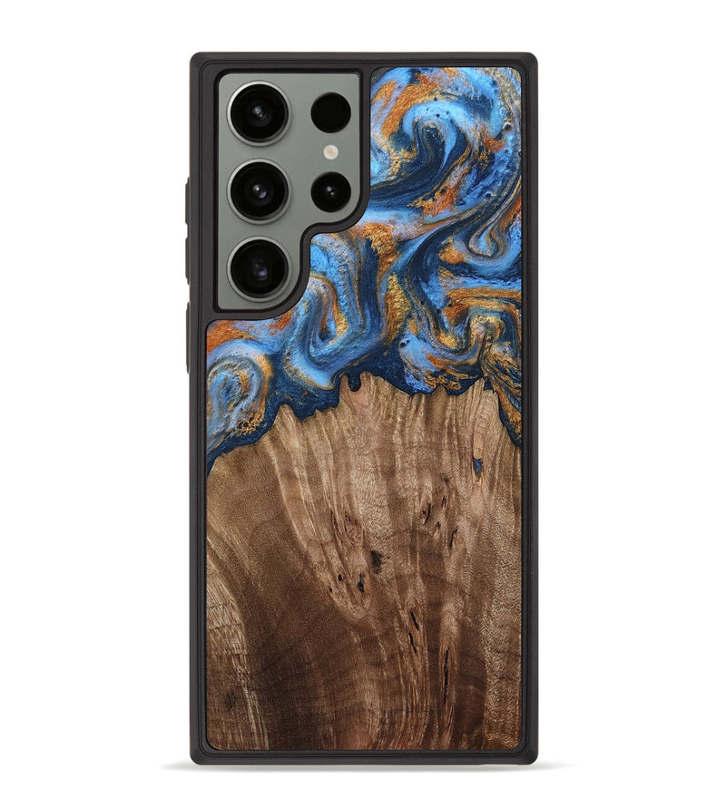 Galaxy S23 Ultra Wood Phone Case - Lillie (Teal & Gold, 812075)