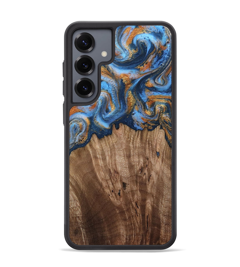 Galaxy S25 Plus Wood Phone Case - Lillie (Teal & Gold, 812075)