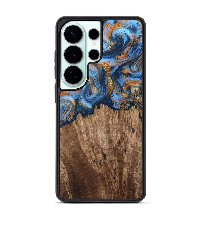 Galaxy S26 Ultra Wood Phone Case - Lillie (Teal & Gold, 812075)