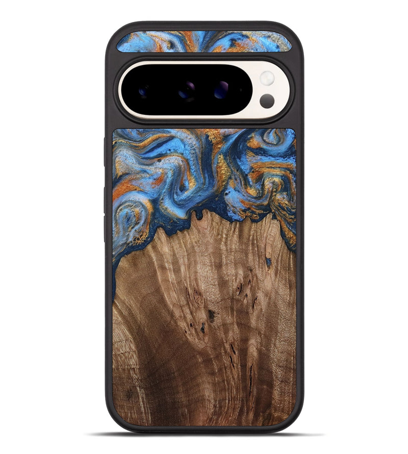 Pixel 10 Pro XL Wood Phone Case - Lillie (Teal & Gold, 812075)