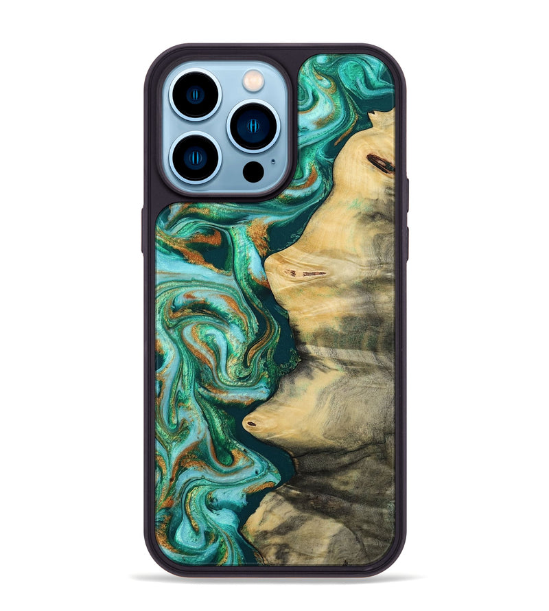 iPhone 14 Pro Max Wood Phone Case - Ainara (Green, 812076)