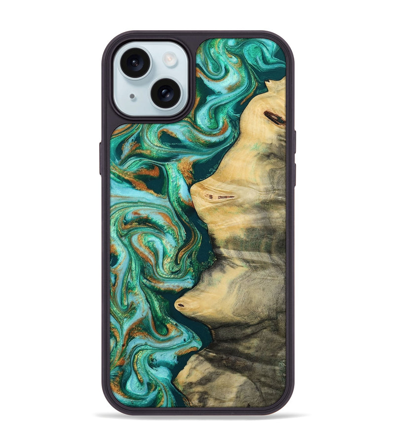 iPhone 15 Plus Wood Phone Case - Ainara (Green, 812076)