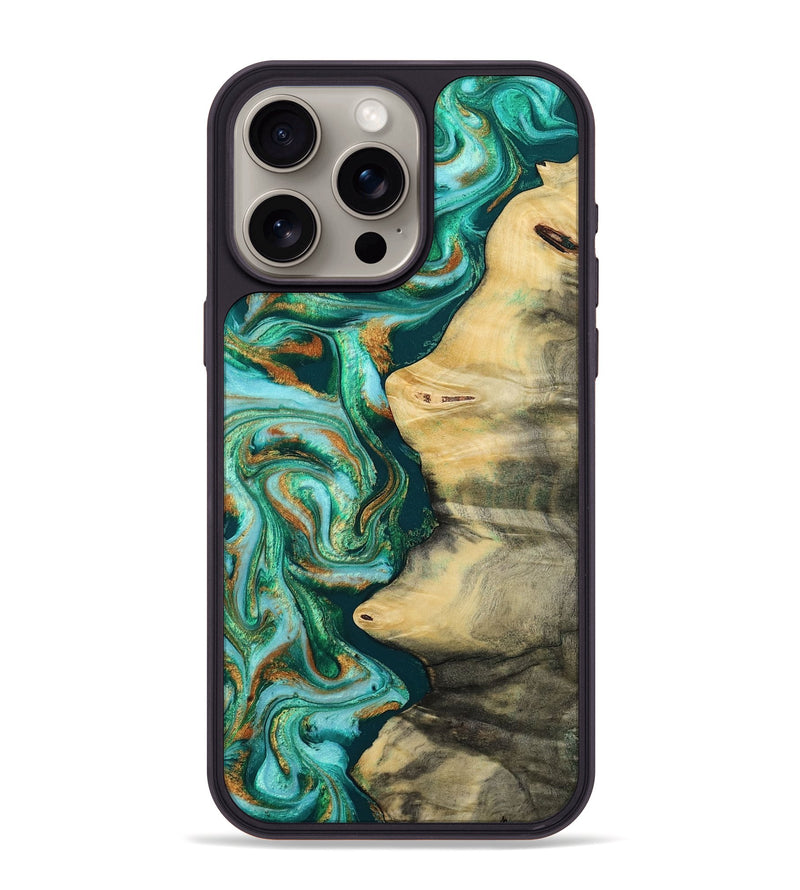 iPhone 15 Pro Max Wood Phone Case - Ainara (Green, 812076)