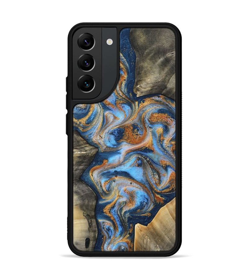 Galaxy S22 Plus Wood Phone Case - Emily (Teal & Gold, 812077)