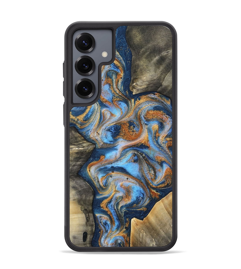 Galaxy S25 Plus Wood Phone Case - Emily (Teal & Gold, 812077)