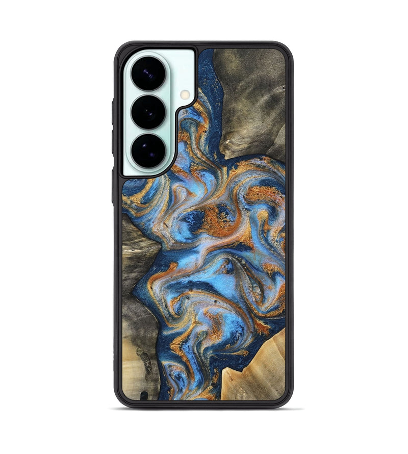 Galaxy S26 Plus Wood Phone Case - Emily (Teal & Gold, 812077)