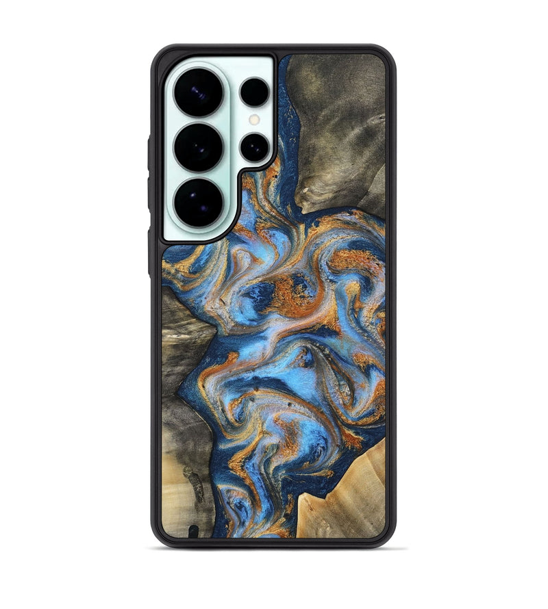 Galaxy S26 Ultra Wood Phone Case - Emily (Teal & Gold, 812077)