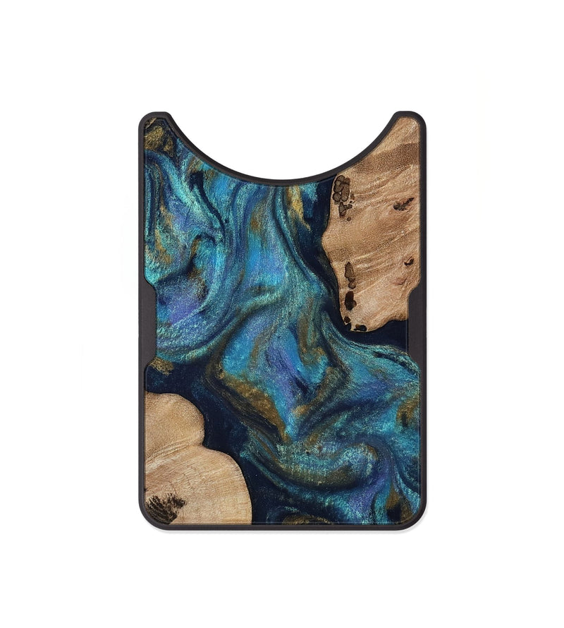 Alloy Wood Wallet - Yael (Teal & Gold, 812095)