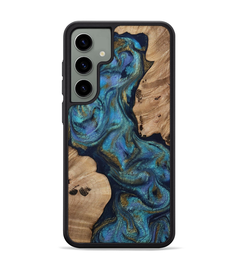 Galaxy S24 Plus Wood Phone Case - Yael (Teal & Gold, 812095)