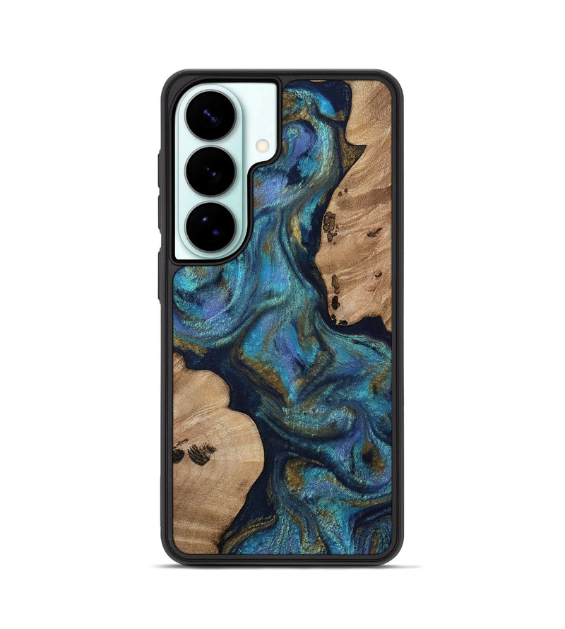 Galaxy S26 Wood Phone Case - Yael (Teal & Gold, 812095)