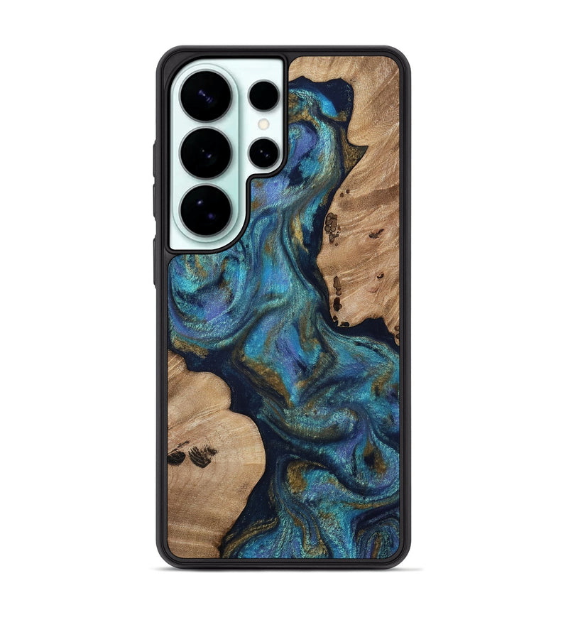Galaxy S26 Ultra Wood Phone Case - Yael (Teal & Gold, 812095)