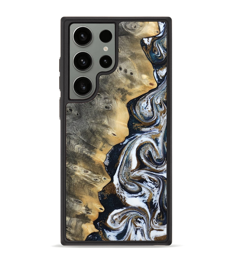 Galaxy S23 Ultra Wood Phone Case - Saige (Black & White, 812097)