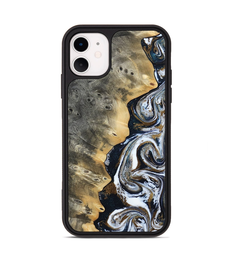 iPhone 11 Wood Phone Case - Saige (Black & White, 812097)