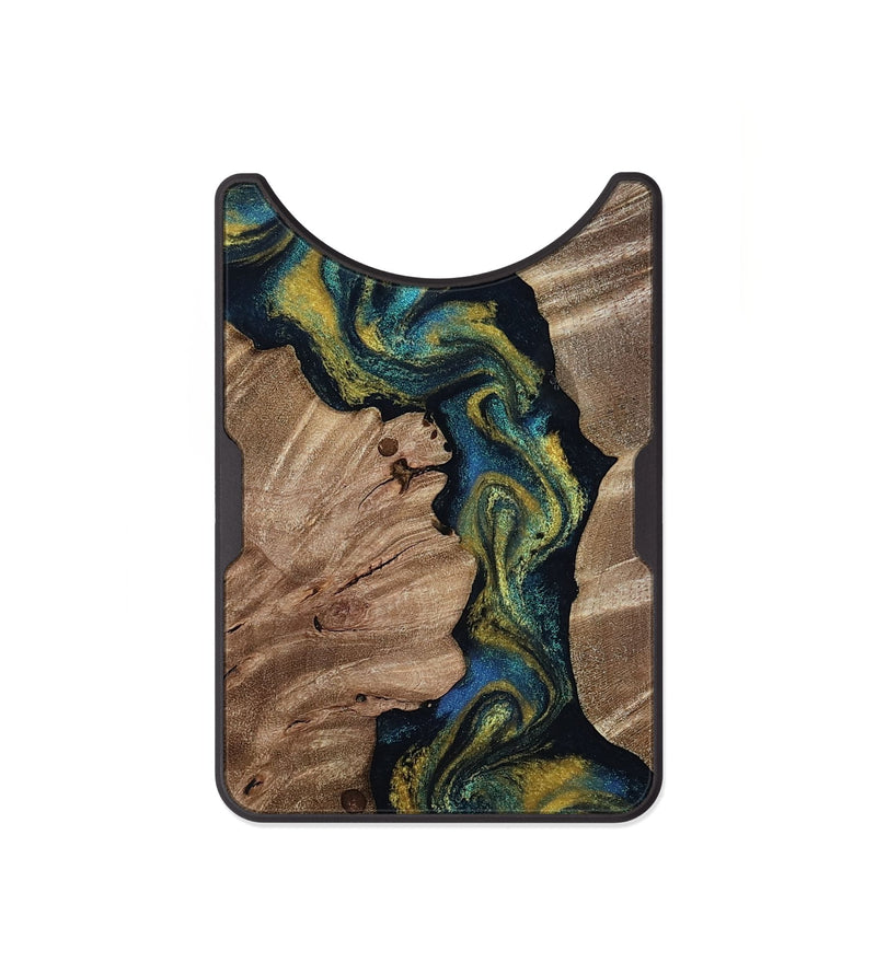 Alloy Wood Wallet - Yoselin (Teal & Gold, 812099)