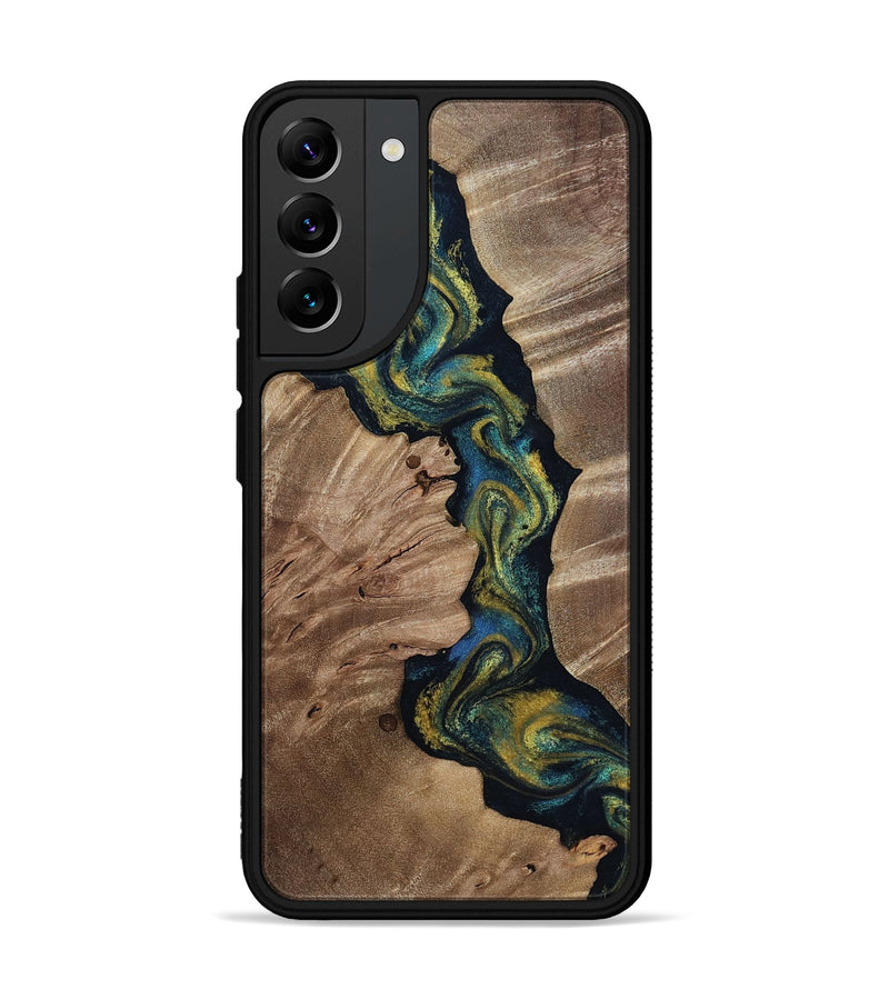 Galaxy S22 Plus Wood Phone Case - Yoselin (Teal & Gold, 812099)