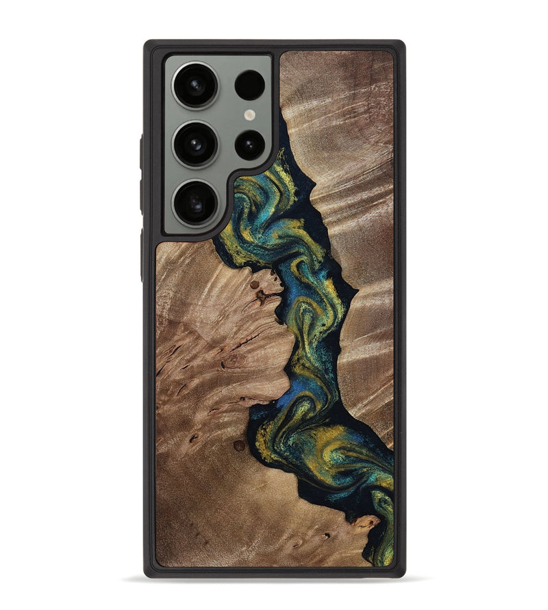 Galaxy S23 Ultra Wood Phone Case - Yoselin (Teal & Gold, 812099)