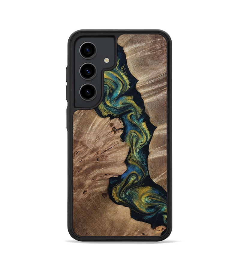 Galaxy S24 Wood Phone Case - Yoselin (Teal & Gold, 812099)