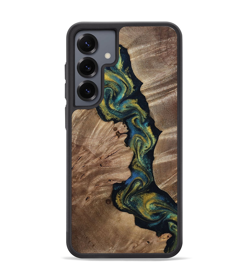 Galaxy S25 Plus Wood Phone Case - Yoselin (Teal & Gold, 812099)