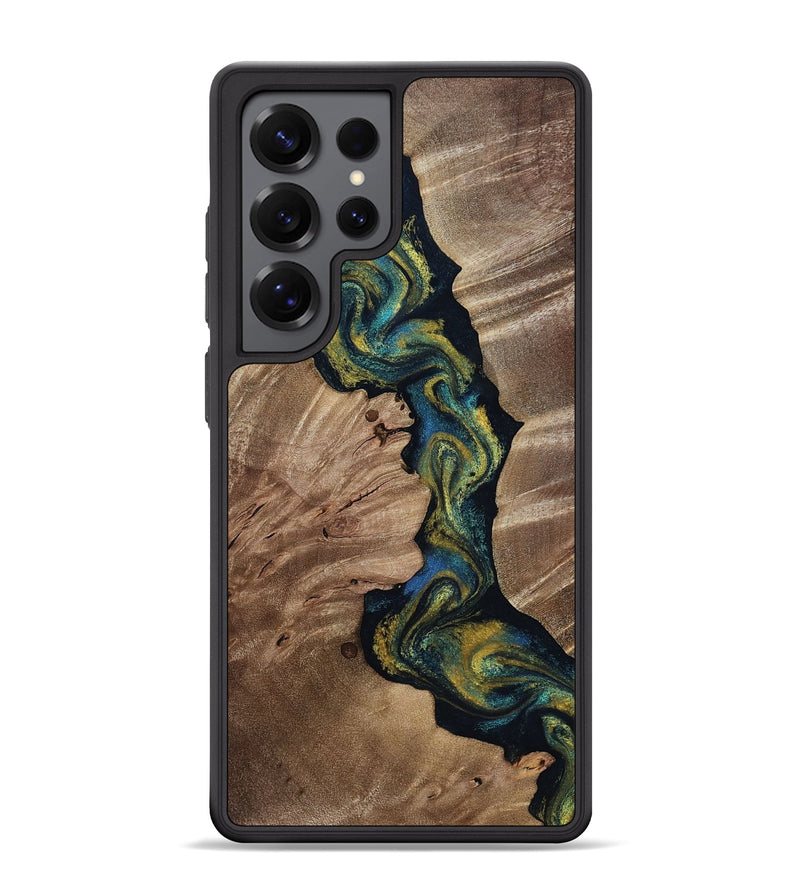 Galaxy S25 Ultra Wood Phone Case - Yoselin (Teal & Gold, 812099)