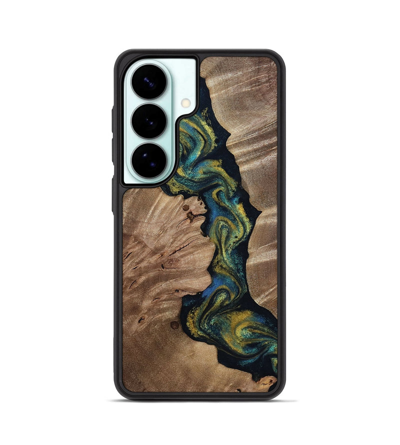 Galaxy S26 Wood Phone Case - Yoselin (Teal & Gold, 812099)