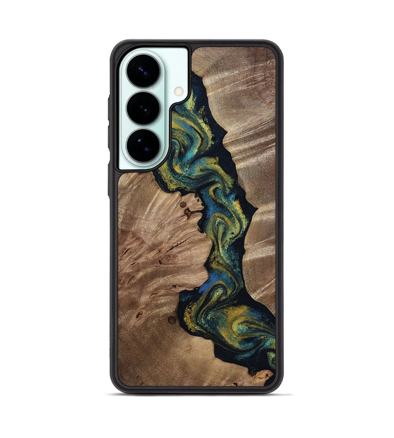 Galaxy S26 Plus Wood Phone Case - Yoselin (Teal & Gold, 812099)