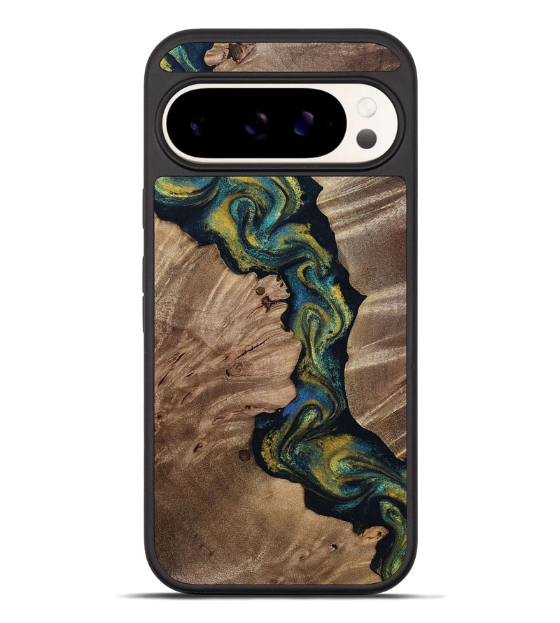 Pixel 10 Pro XL Wood Phone Case - Yoselin (Teal & Gold, 812099)