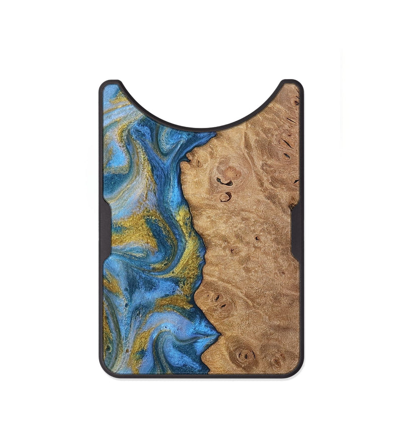 Alloy Wood Wallet - Tylor (Teal & Gold, 812100)