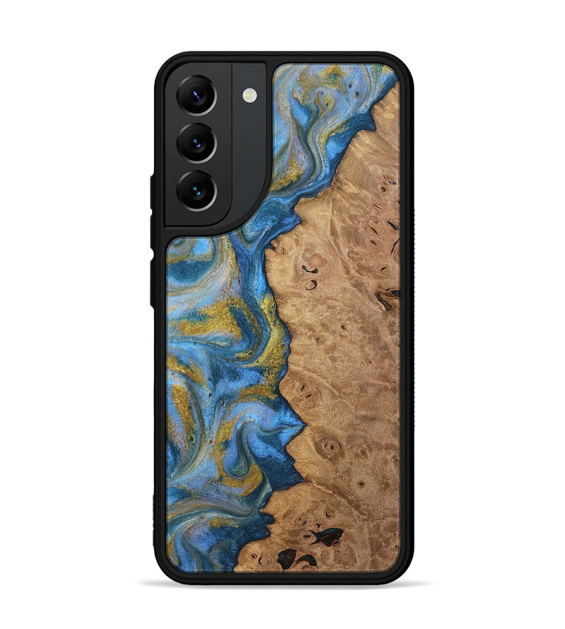 Galaxy S22 Plus Wood Phone Case - Tylor (Teal & Gold, 812100)