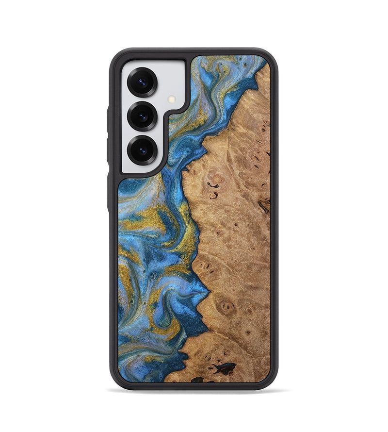 Galaxy S25 Wood Phone Case - Tylor (Teal & Gold, 812100)