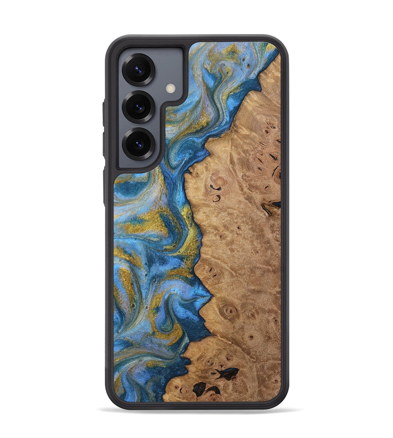 Galaxy S25 Plus Wood Phone Case - Tylor (Teal & Gold, 812100)