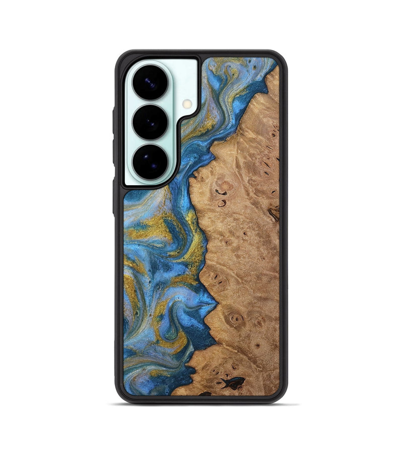 Galaxy S26 Wood Phone Case - Tylor (Teal & Gold, 812100)