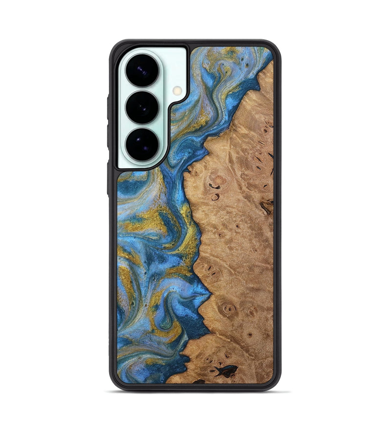 Galaxy S26 Plus Wood Phone Case - Tylor (Teal & Gold, 812100)