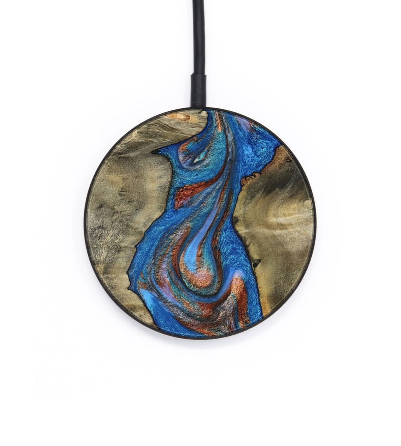 Circle Wood Wireless Charger - Valarie (Teal & Gold, 812101)