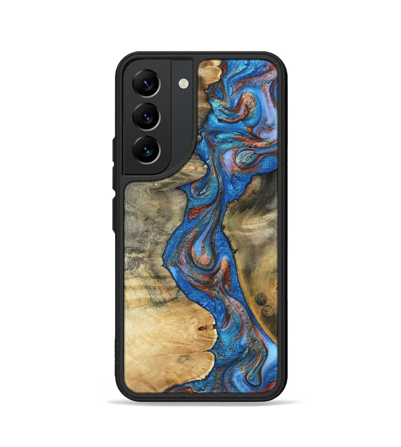 Galaxy S22 Wood Phone Case - Valarie (Teal & Gold, 812101)